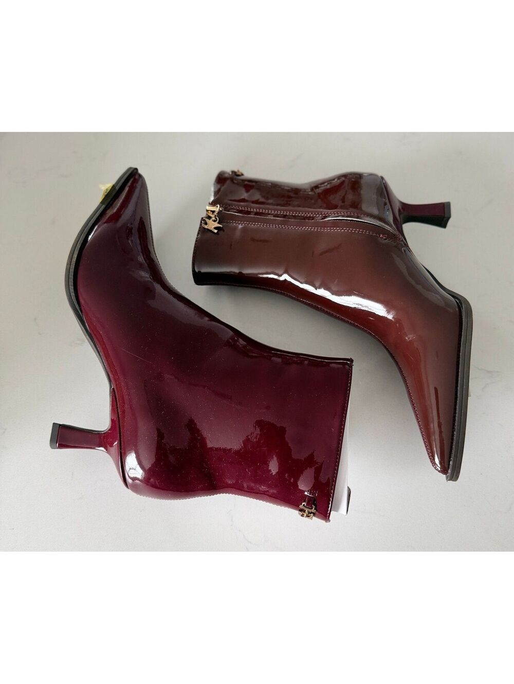 Circus NY by Sam Edelman Yuki Chianti Kitten-Heel Pointed-Toe Booties Size 8.5